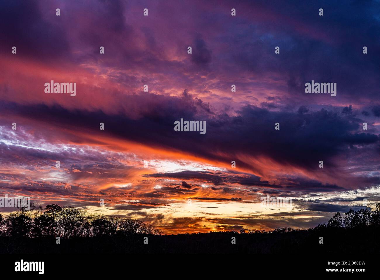 Dramatic Sky at Sunset Stock Photo