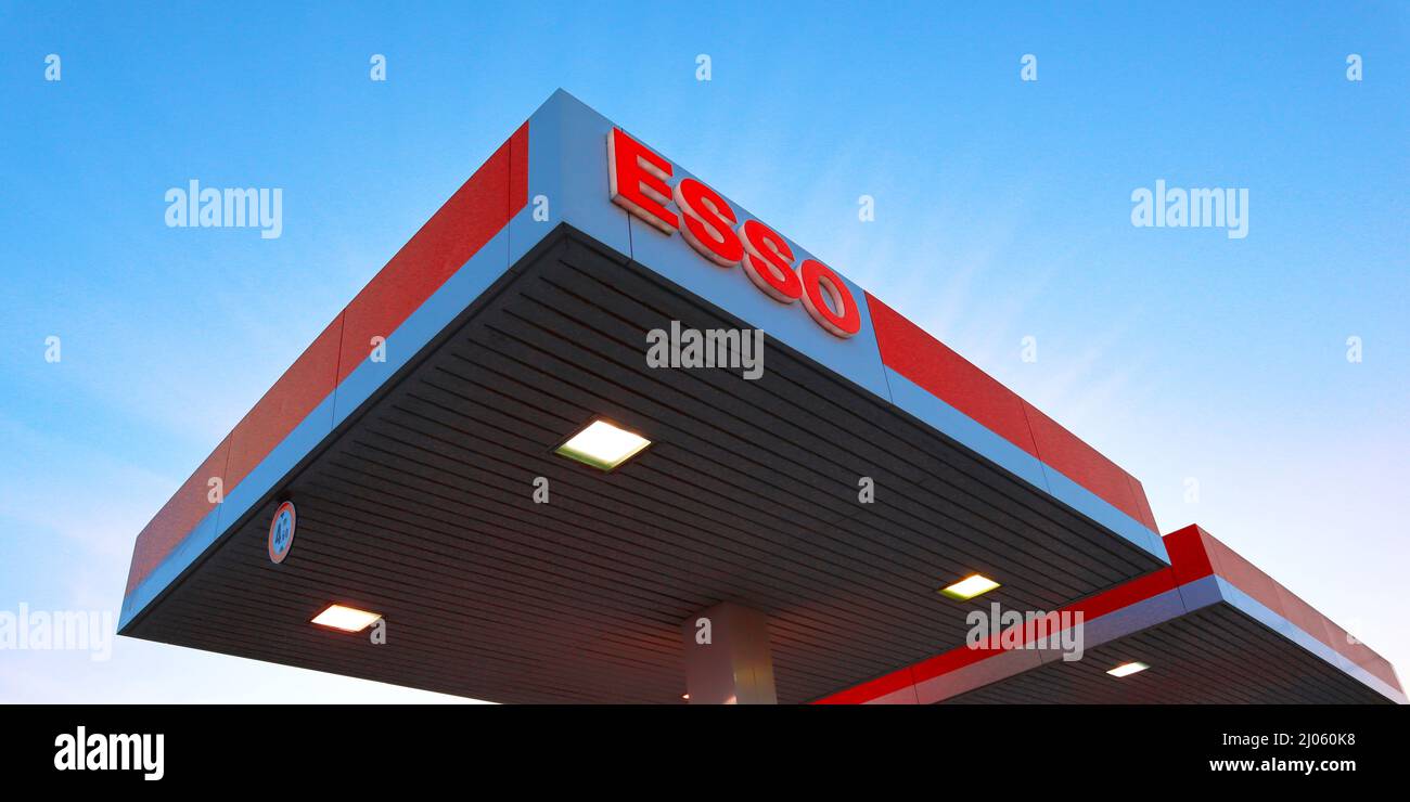 ESSO Gas Station. ESSO is a brand of ExxonMobil Stock Photo Alamy
