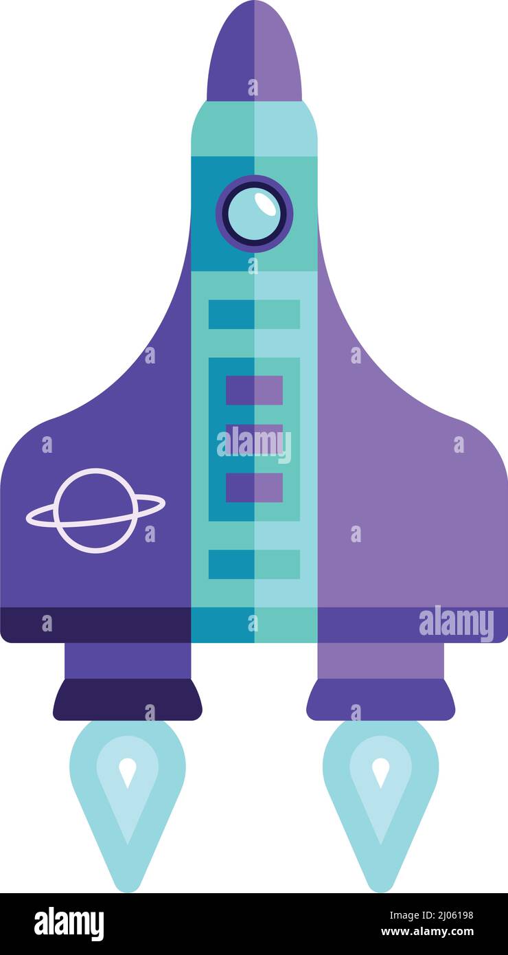 spaceship vehicle flying isolated icon Stock Vector Image & Art - Alamy