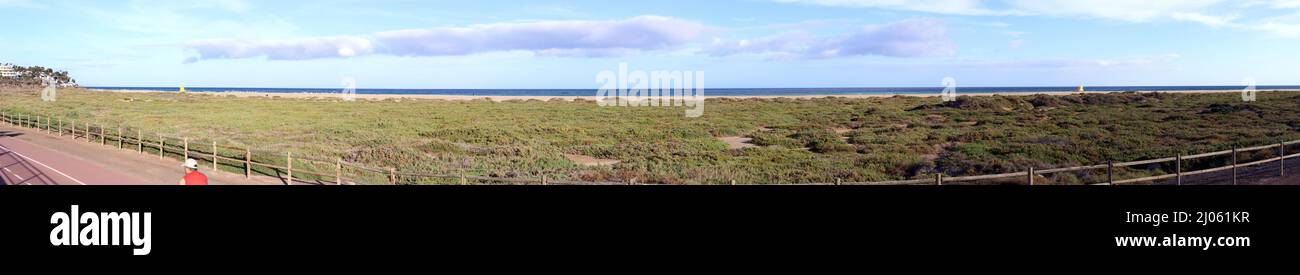 Saladar de Jandía, ein Feuchtgebiet und Naturschutzgebiet an der Playa del Matorral, das zeitweise von Meerwasser überflutet wird, Fuerteventura, Span Stock Photo