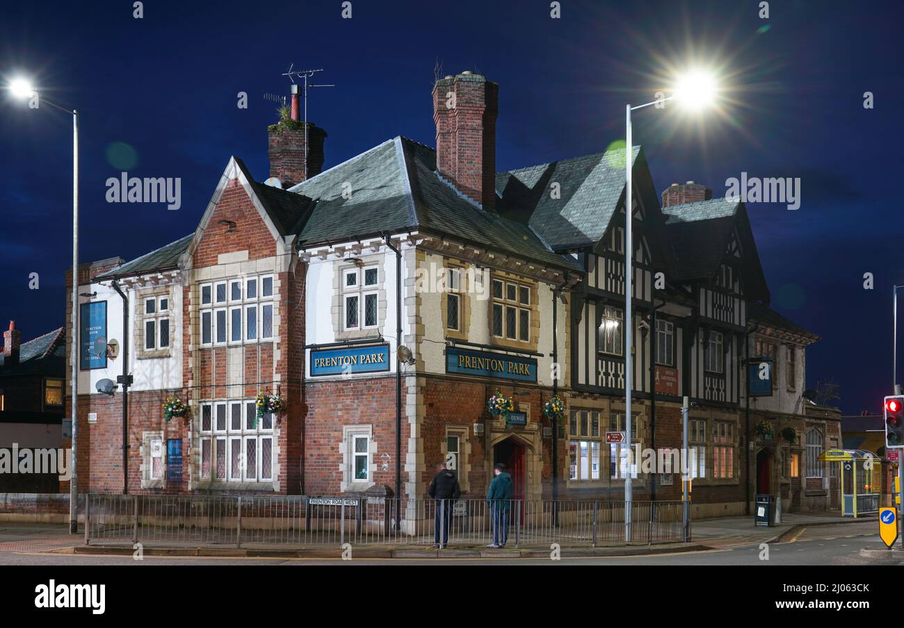 The Prenton Park Pub, Borough Road, Birkenhead adjacent to Tranmere Rovers Football Ground of the same name. Image taken in March 2022. Stock Photo