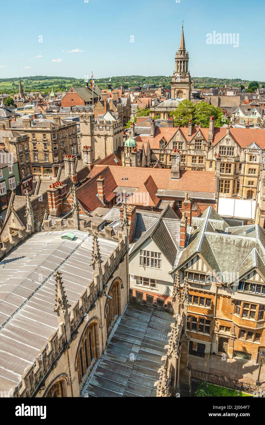 Medieval city center of Oxford, Oxfordshire, England Stock Photo