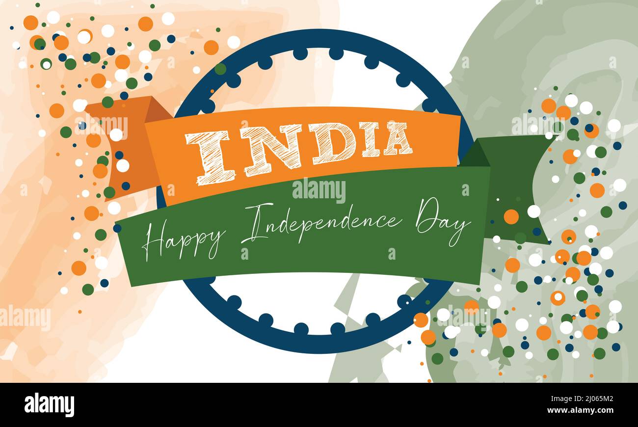 Colored happy india independence day poster Stock Vector Image & Art ...