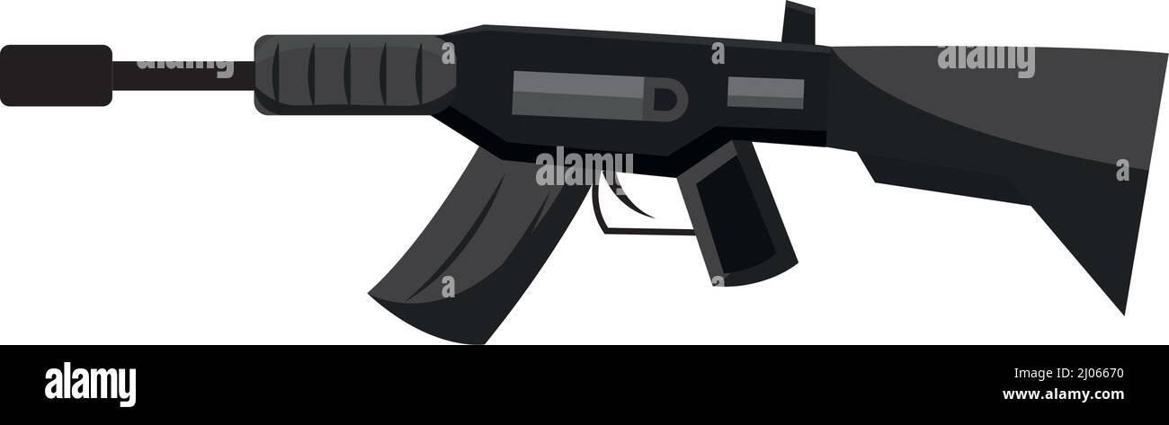 Isolated assault rifle icon flat design Vector Stock Vector