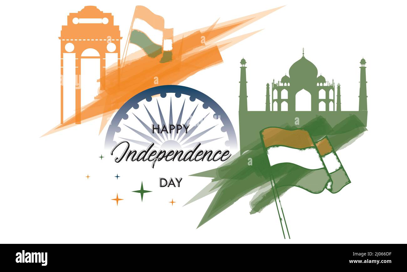 Colored happy india independence day poster Vector Stock Vector Image ...