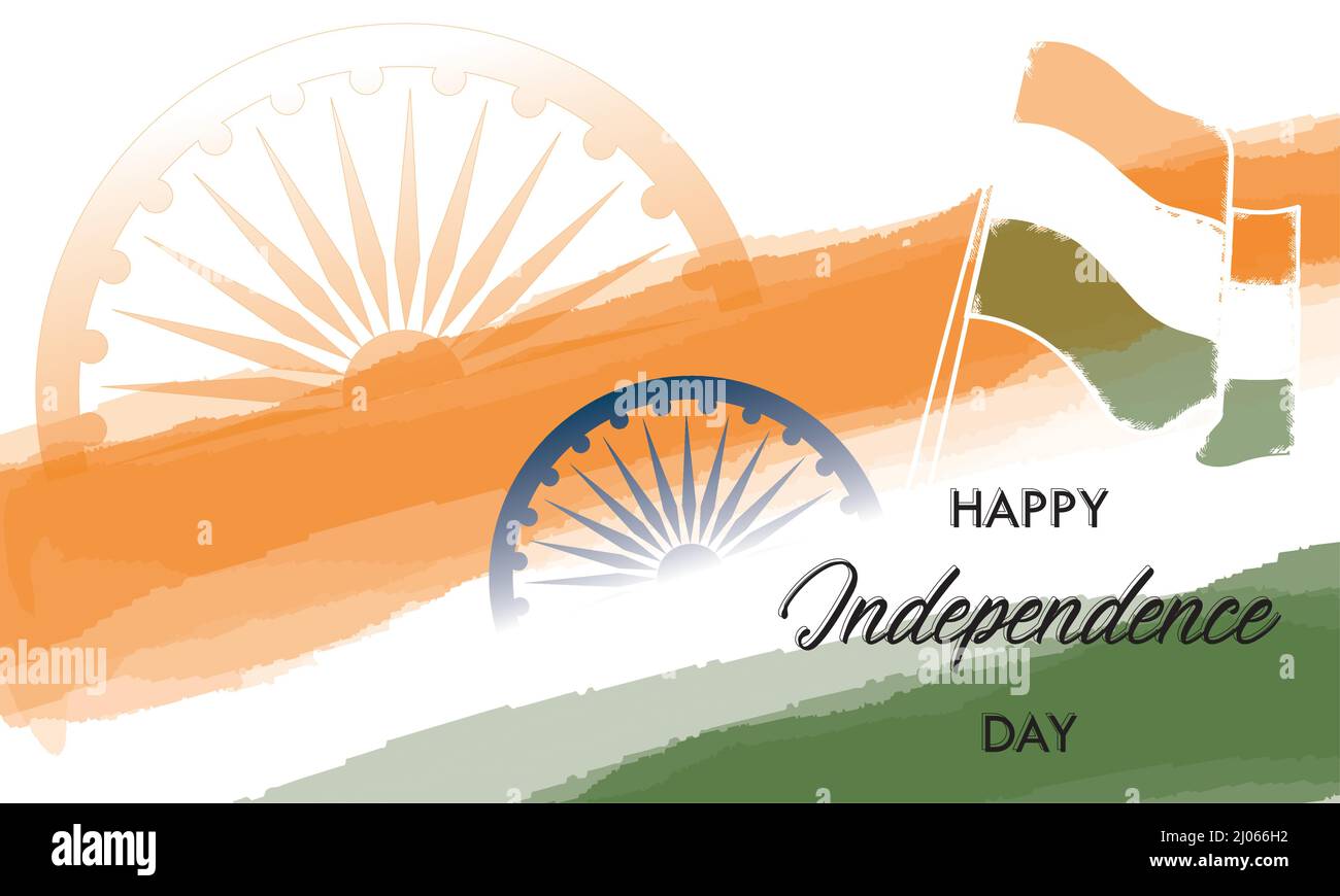 Colored happy india independence day poster Stock Vector Image & Art ...