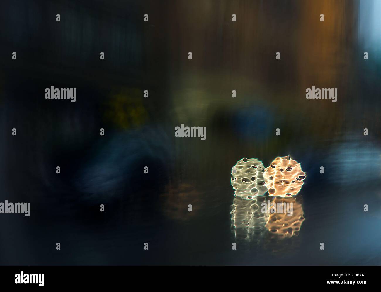 Blurry city view on a rainy day Stock Photo - Alamy