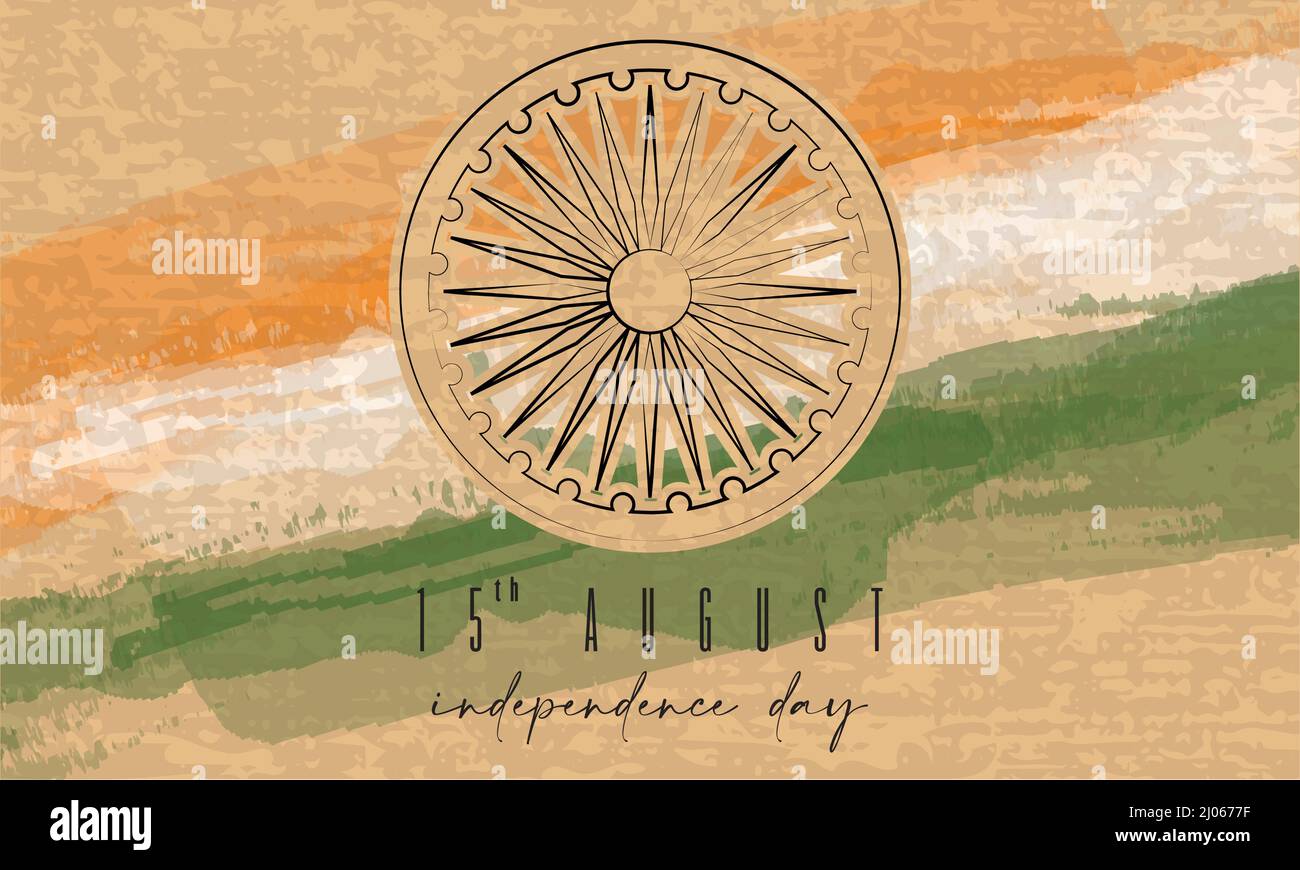 Colored happy india independence day poster Stock Vector Image & Art ...