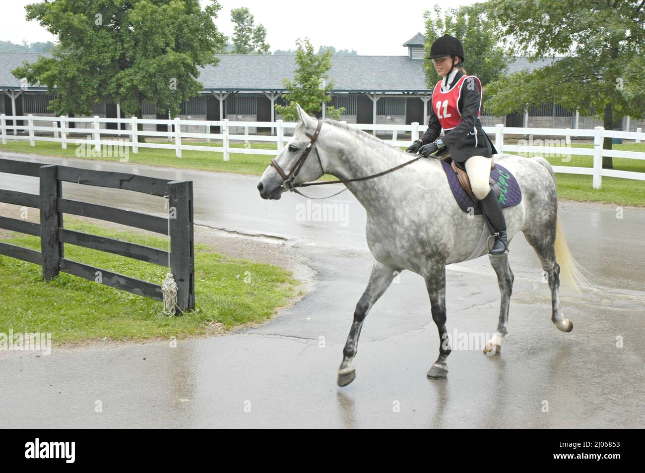 Young girls working on their riding skills at the Lexington Horse park