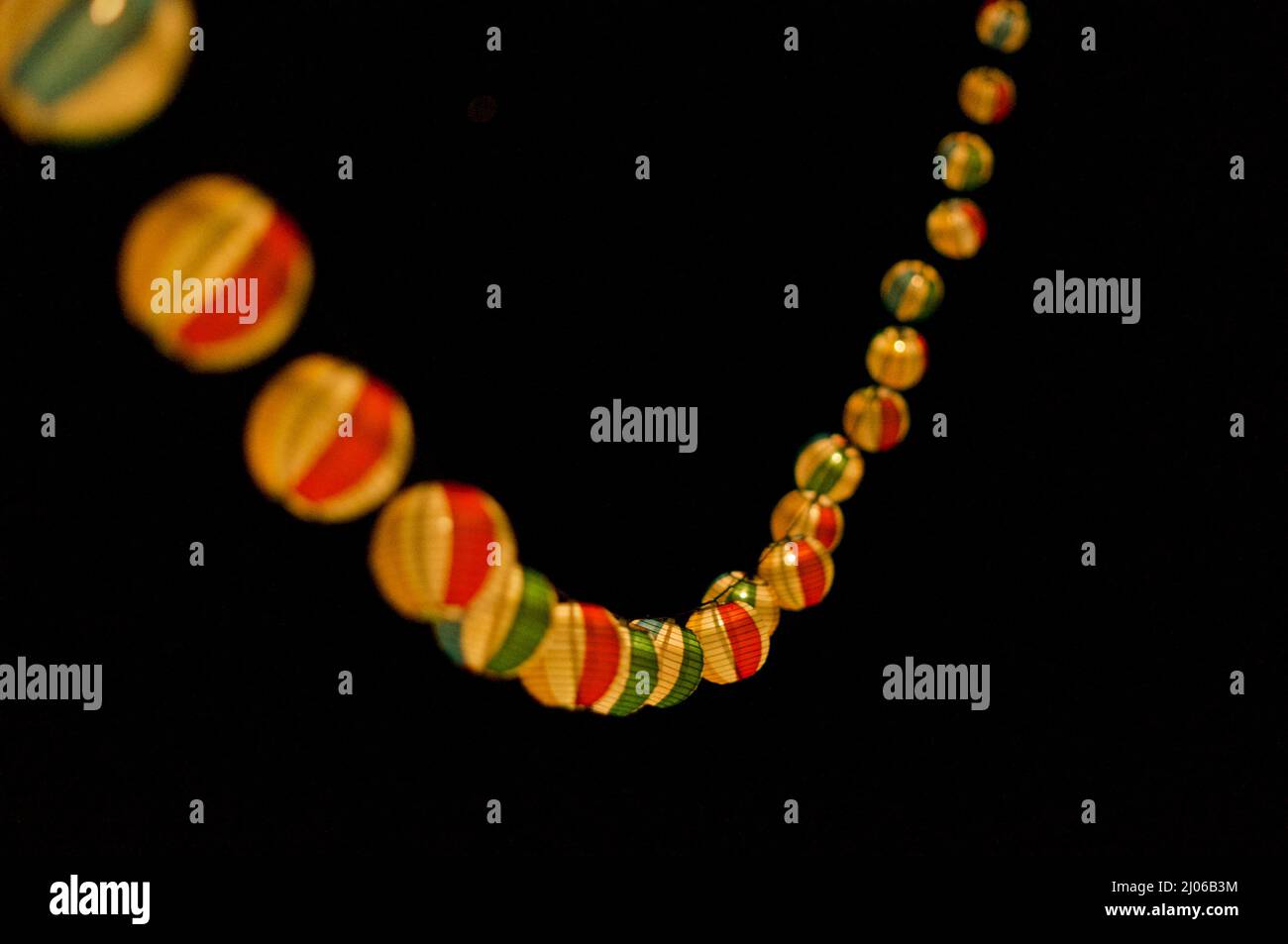 Beach Ball Lanterns at Seaside Camp Stock Photo Alamy