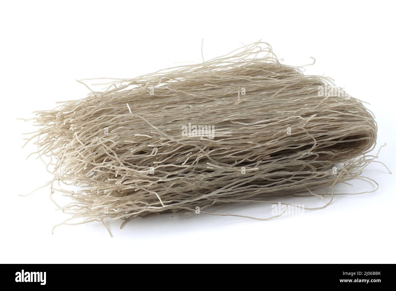 Starch glass noodles on white background Stock Photo