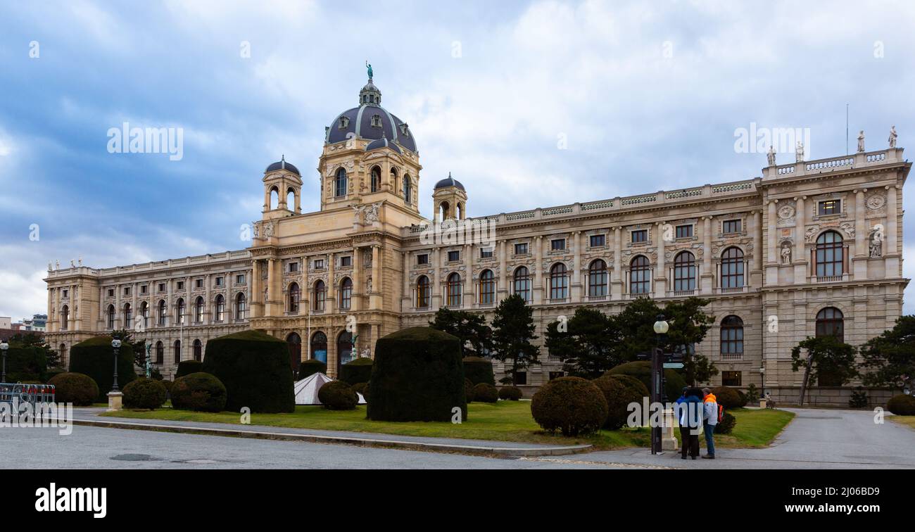 External view of Natural History Museum on Maria-Theresien-Platz in Veienne, Austria. Stock Photo