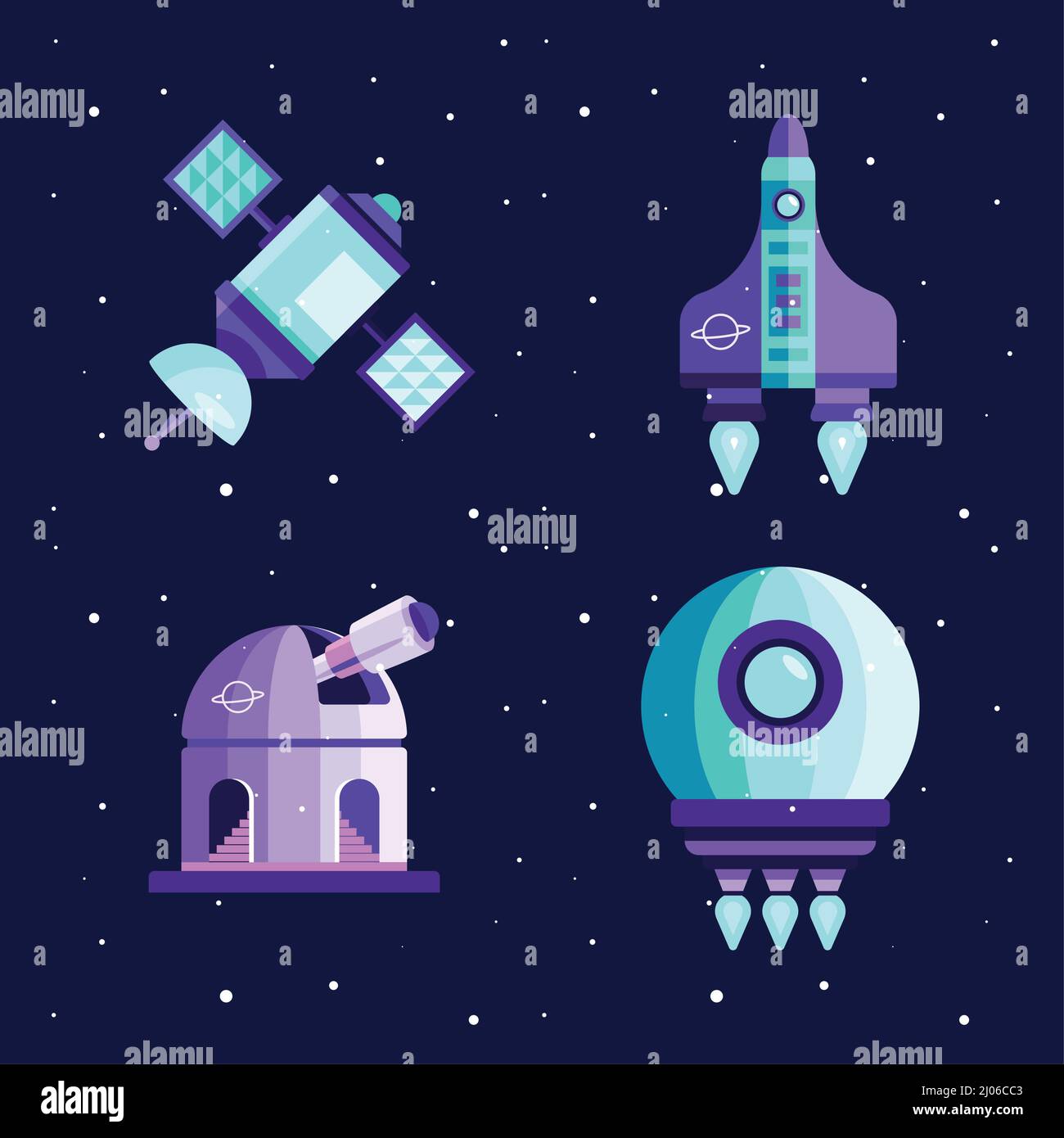 four space outer set icons Stock Vector Image & Art - Alamy