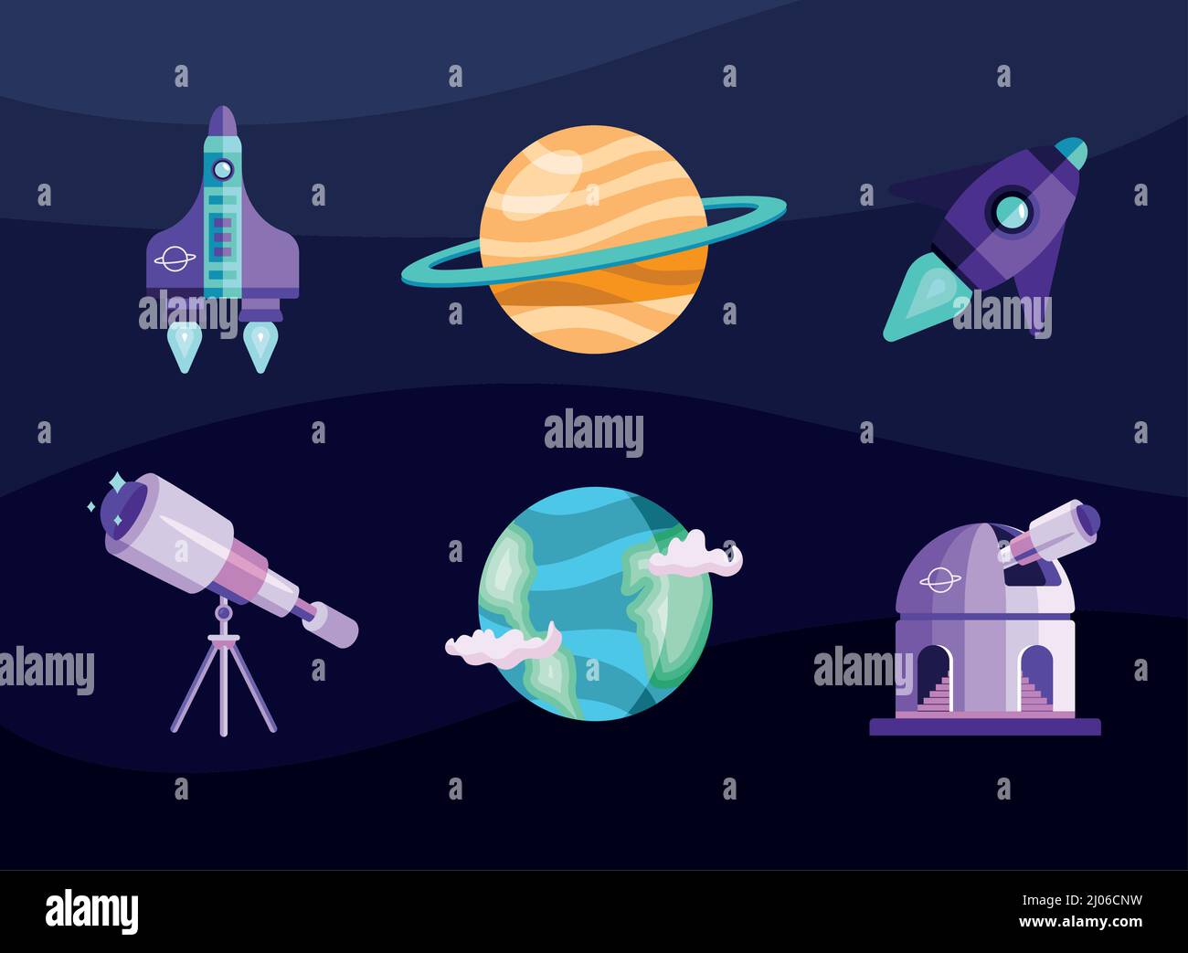 six space outer set icons Stock Vector Image & Art - Alamy