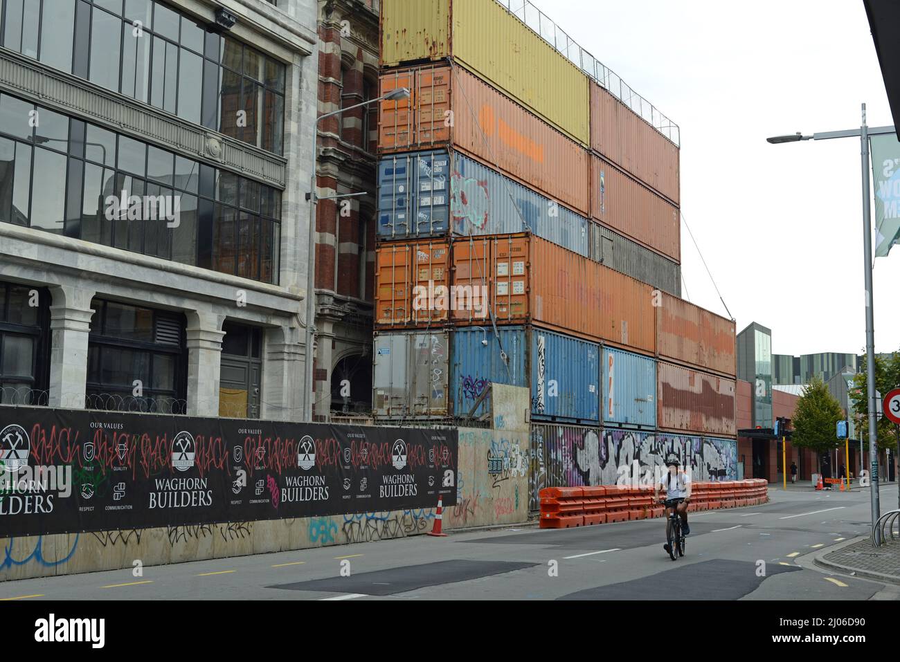 CHRISTCHURCH, NEW ZEALAND, FEBRUARY 24, 2022 Shipping containers