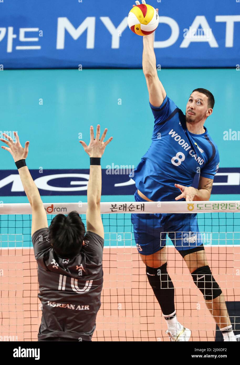 17th Mar, 2022. Volleyball Woori Card WooriWON vs. Korean Air Jumbos