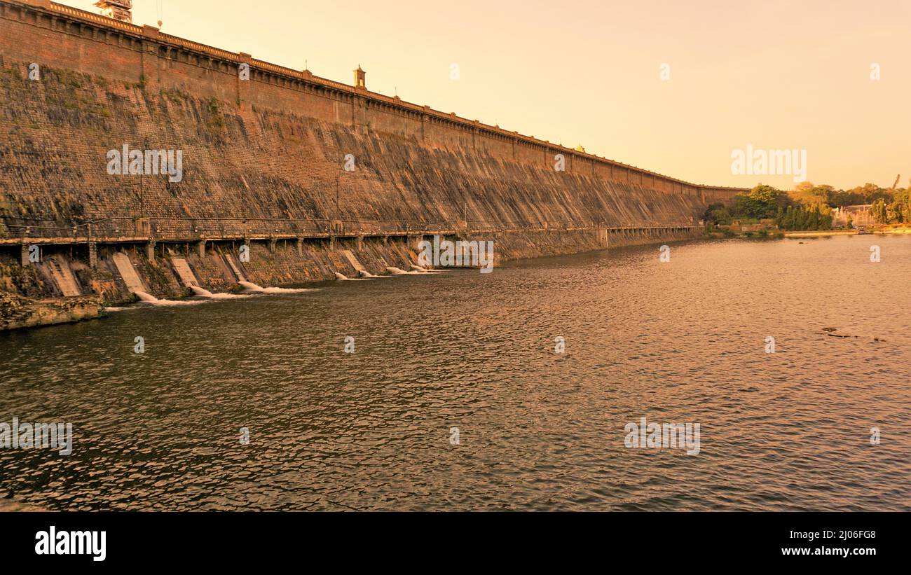Beautiful landscape view of KRS Dam view from Brindavan Gardens