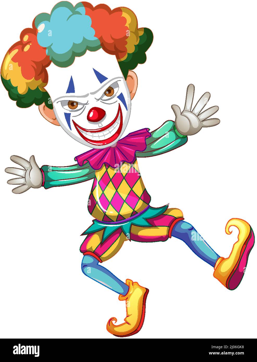 Colourful clown cartoon character illustration Stock Vector Image & Art ...