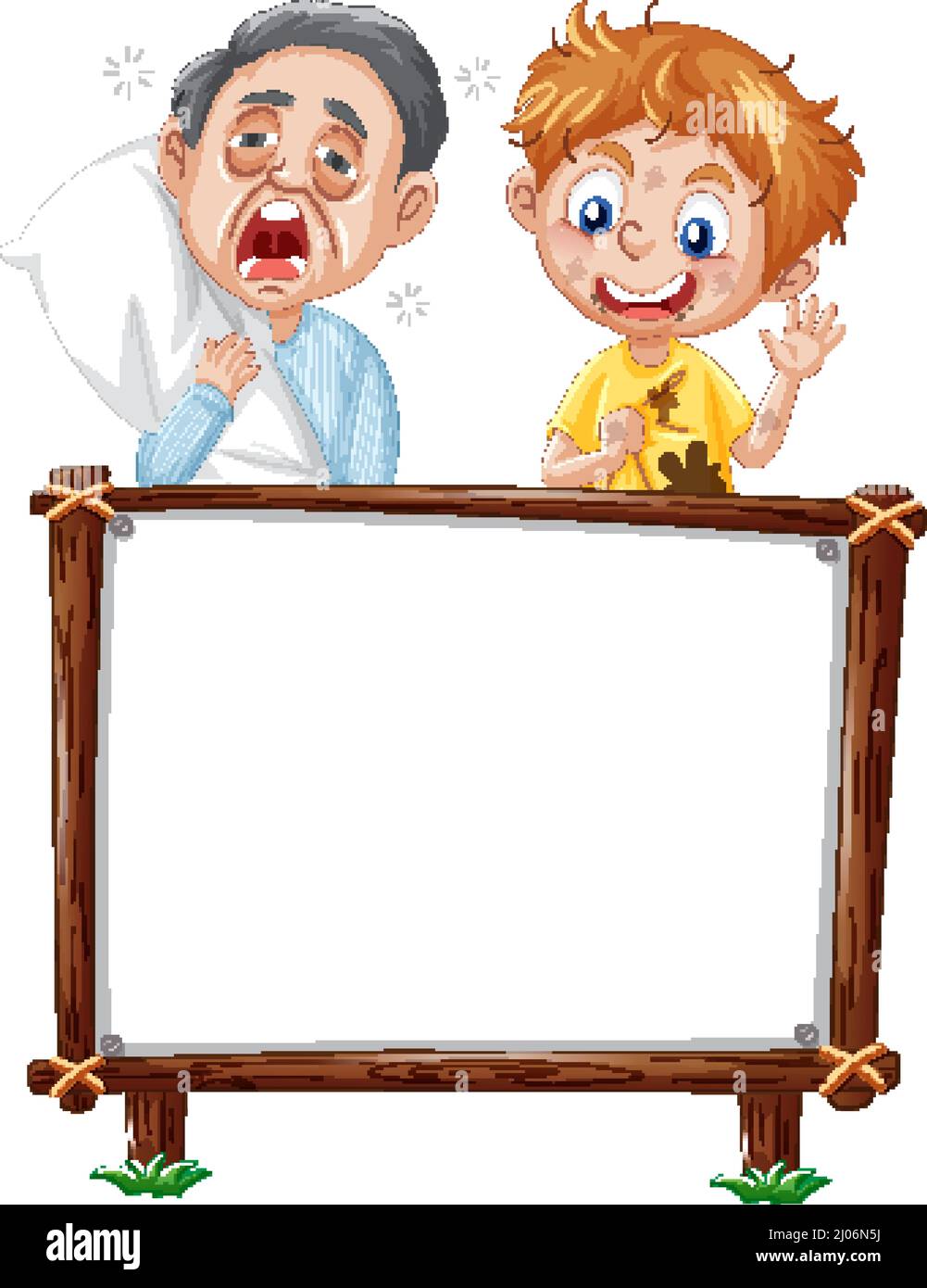 Board template with happy kids illustration Stock Vector Image & Art ...