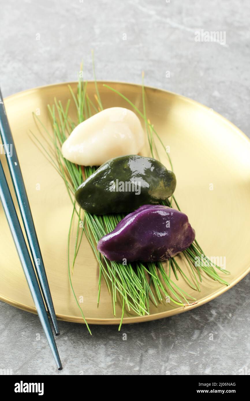 Traditional Chuseok Day Food, Korean Half Moon Shaped Rice Cake or