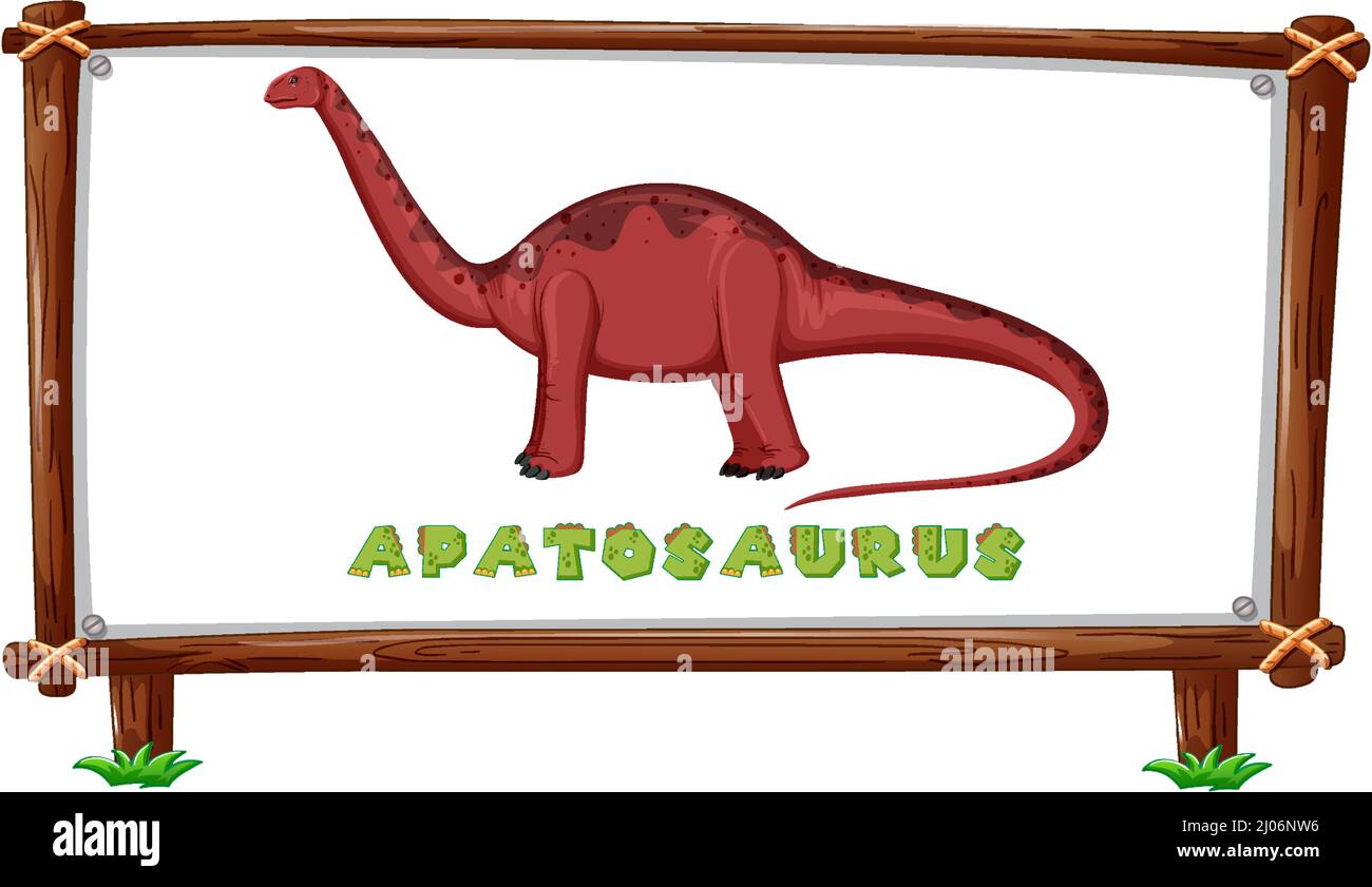 Frame template with dinosaurs and text apatosaurus design inside ...