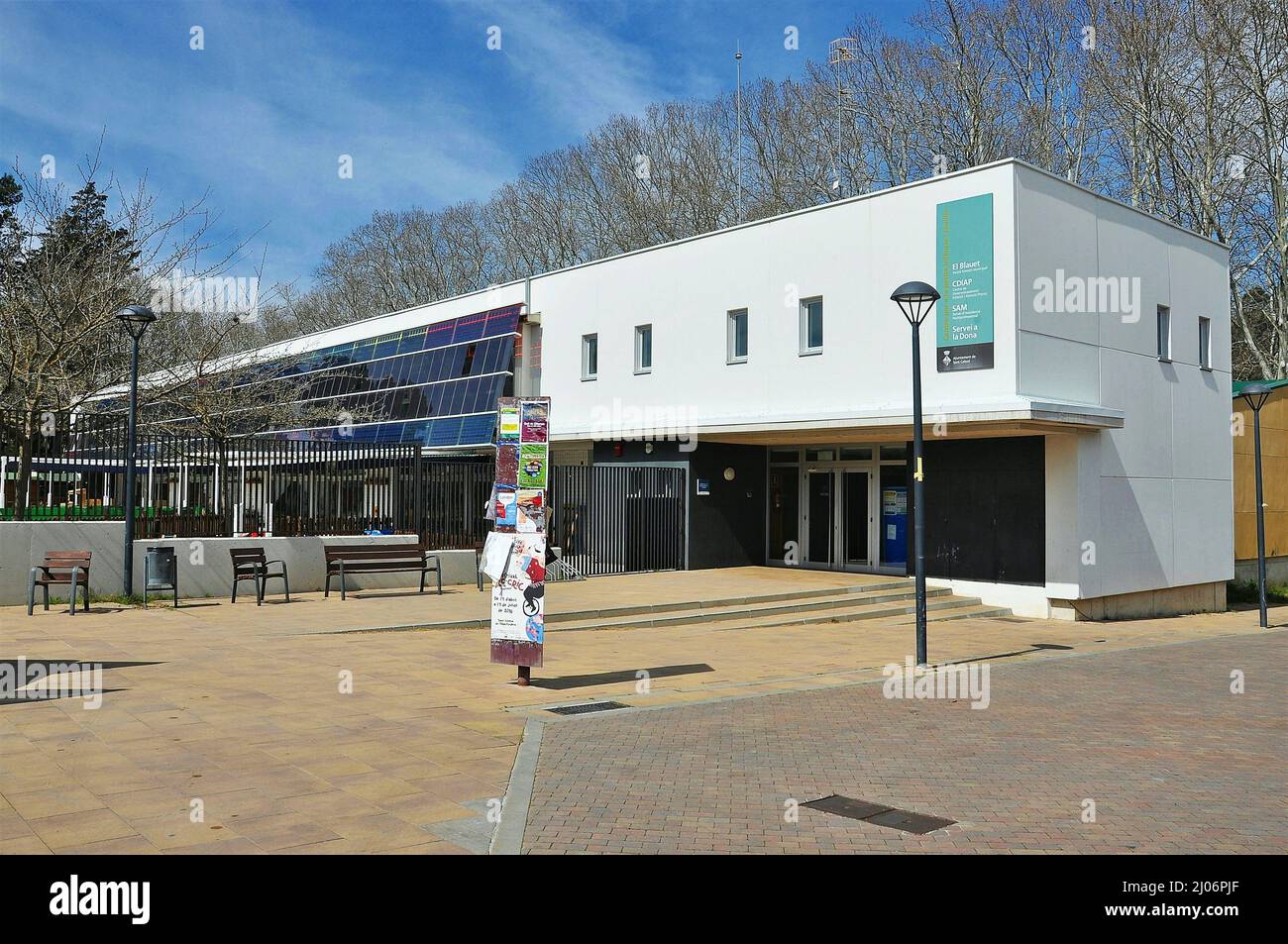 El Blauet municipal infant school in Sant Celoni in the region of Vàlles Oriental province of Barcelona, Catalonia, Spain Stock Photo