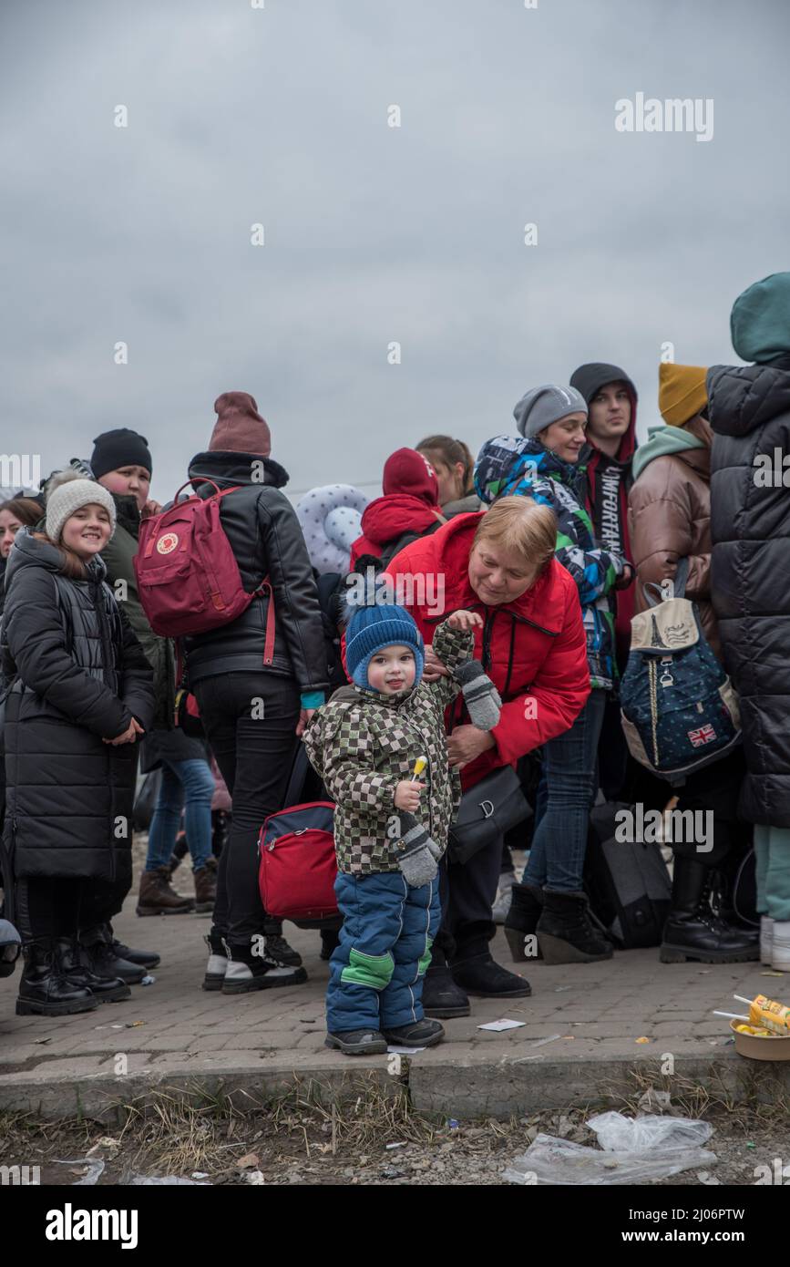 Ukrainian refugees in Medykap, Poland Stock Photo