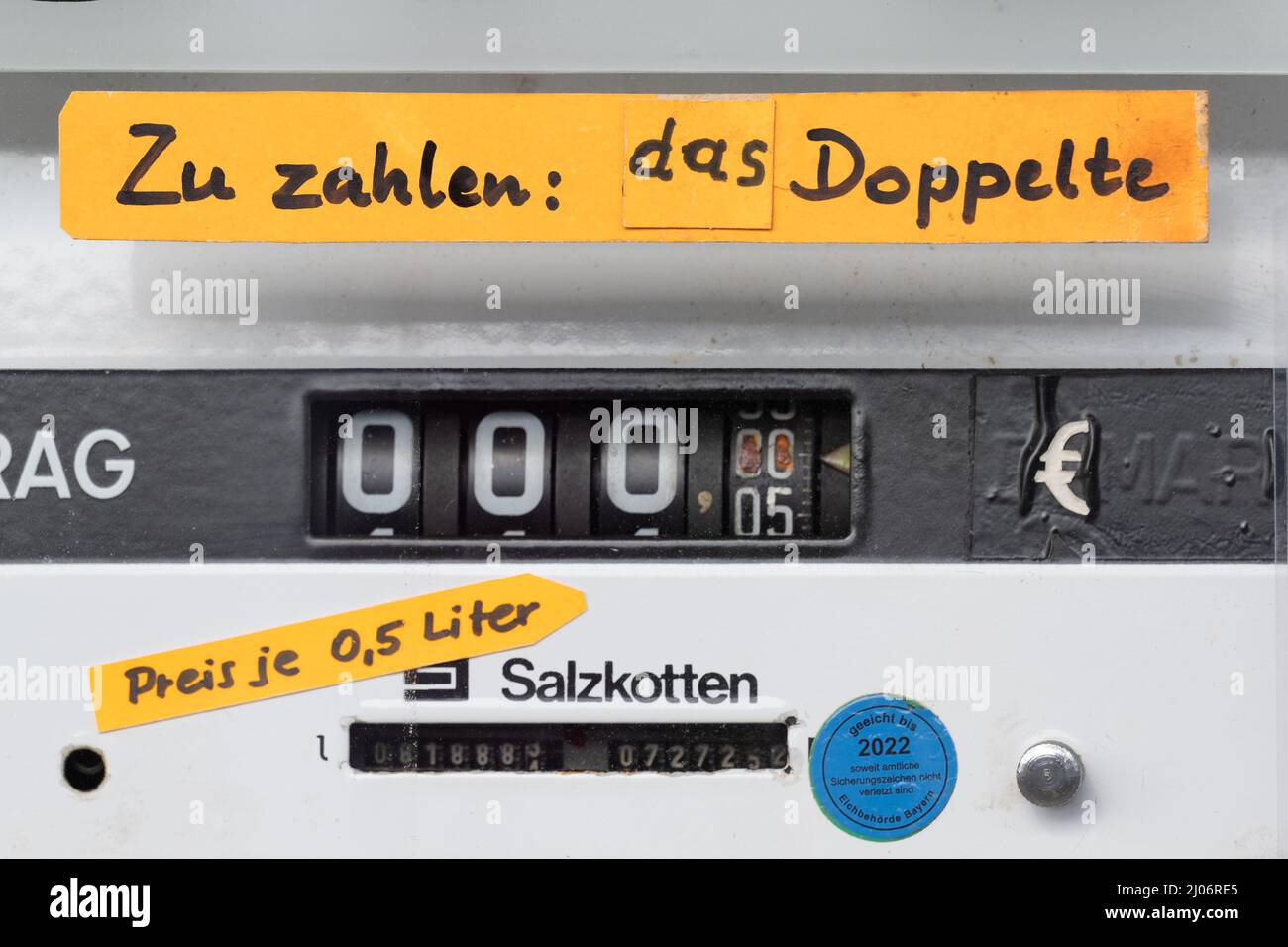 Oberviechtach, Germany. 16th Mar, 2022. A gas pump at a gas station