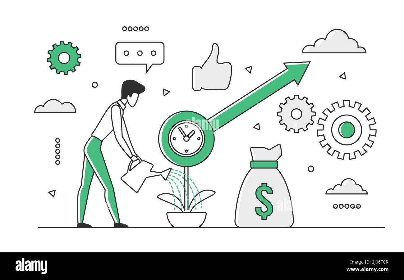 Business investment resources management. Successful project with