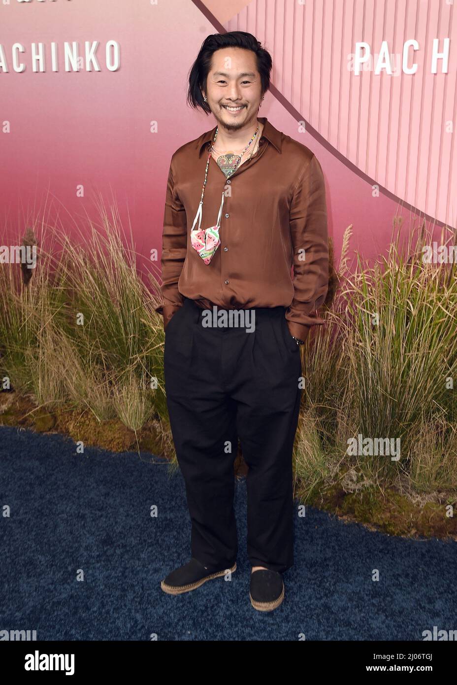 Los Angeles, USA. 16th Mar, 2022. Executive Producer/Director Justin Chon on the red carpet at Apple's "Pachinko" Global Premiere Event held at The Academy Museum in Los Angeles, CA on March 16, 2022. (Photo By Scott Kirkland/Sipa USA) Credit: Sipa USA/Alamy Live News Stock Photo