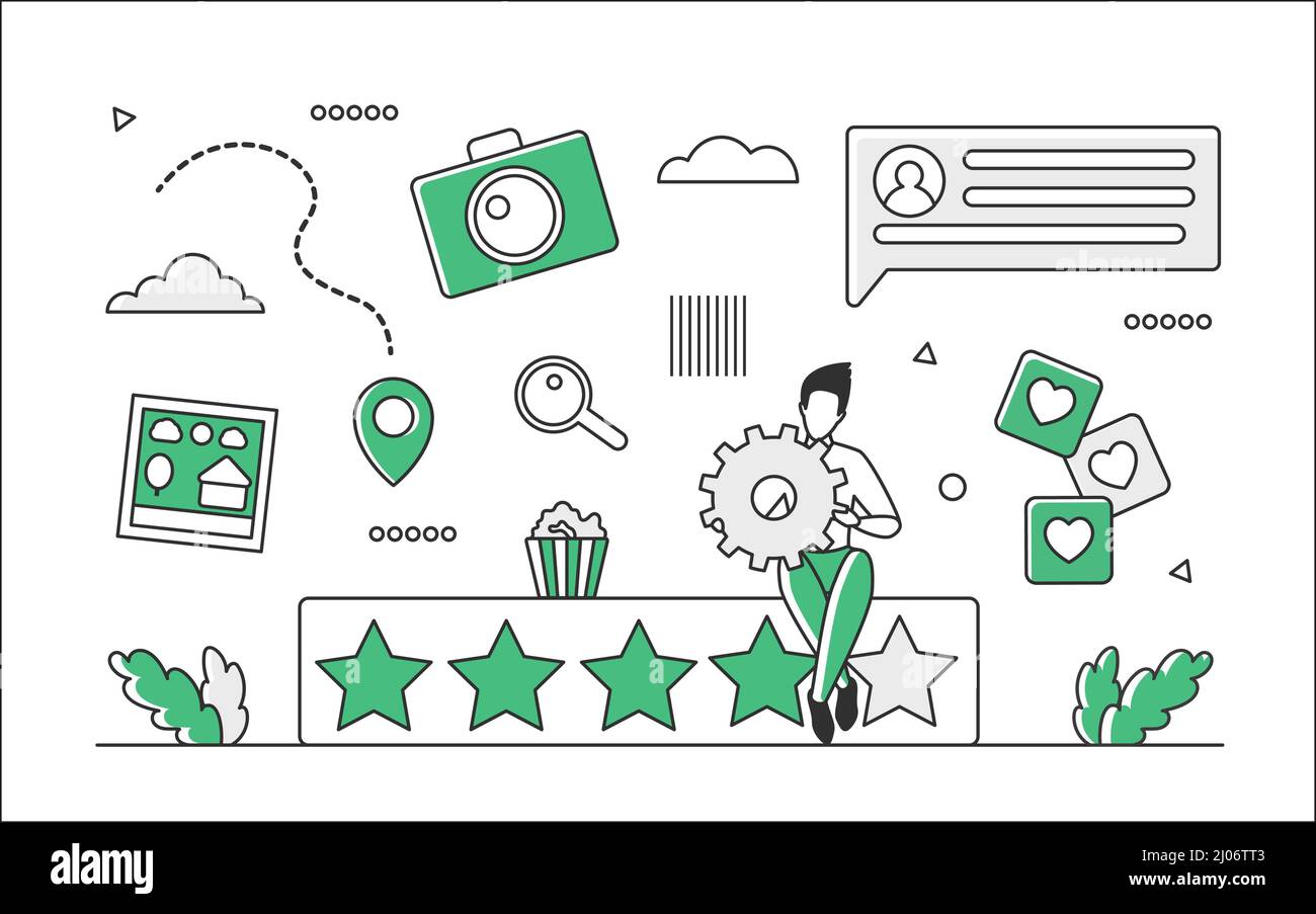 Digital social media content rating. Users feedback and comment reviews ...