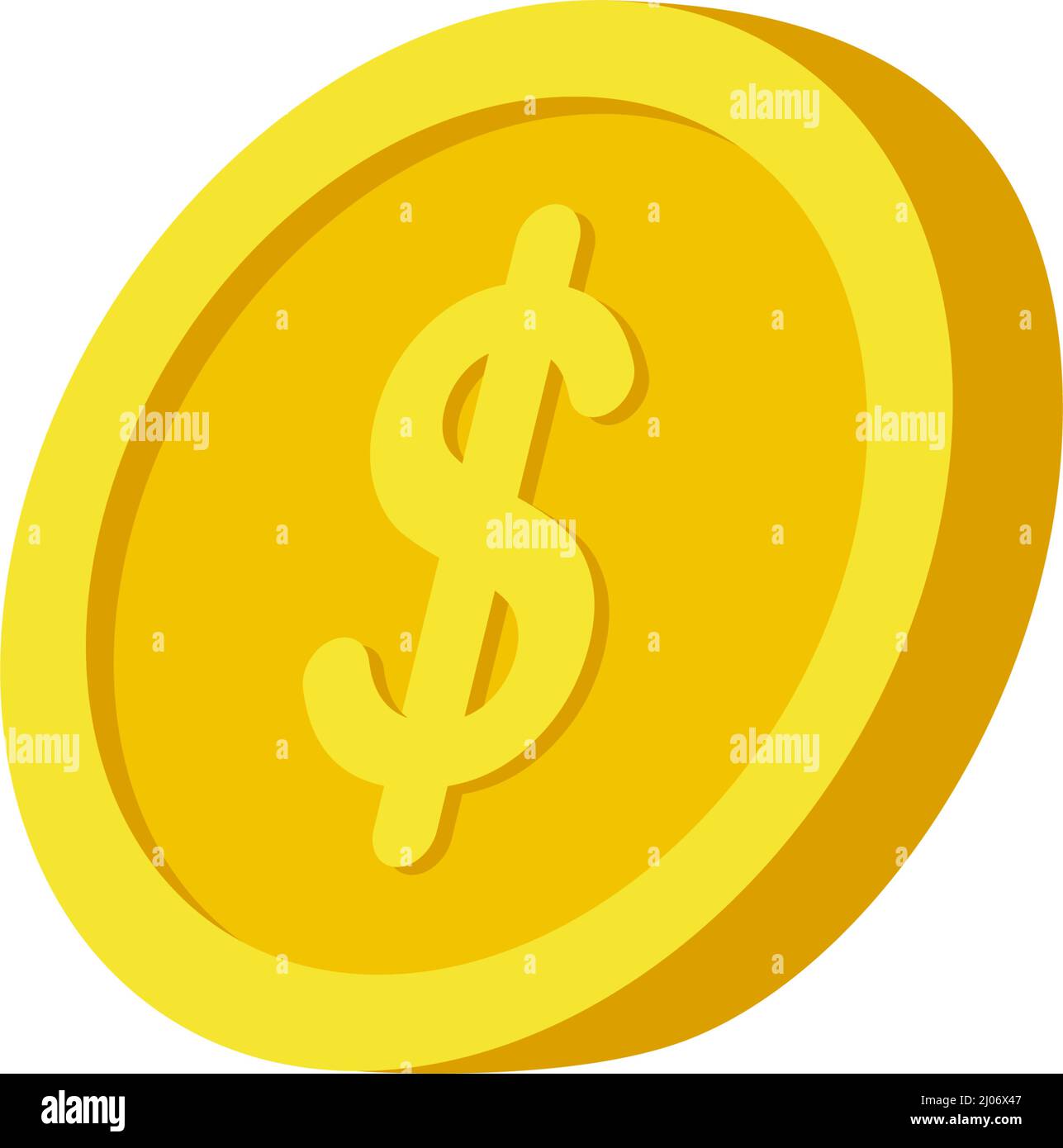 Dollar coin icon design template vector isolated illustration Stock Vector