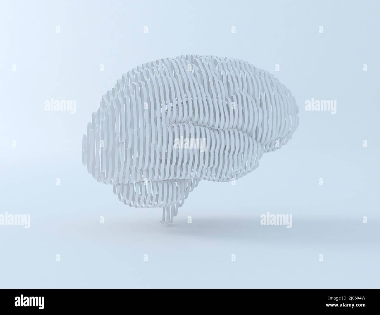 Abstract human brain. Small lines forming a brain shape 3d illustration Stock Photo