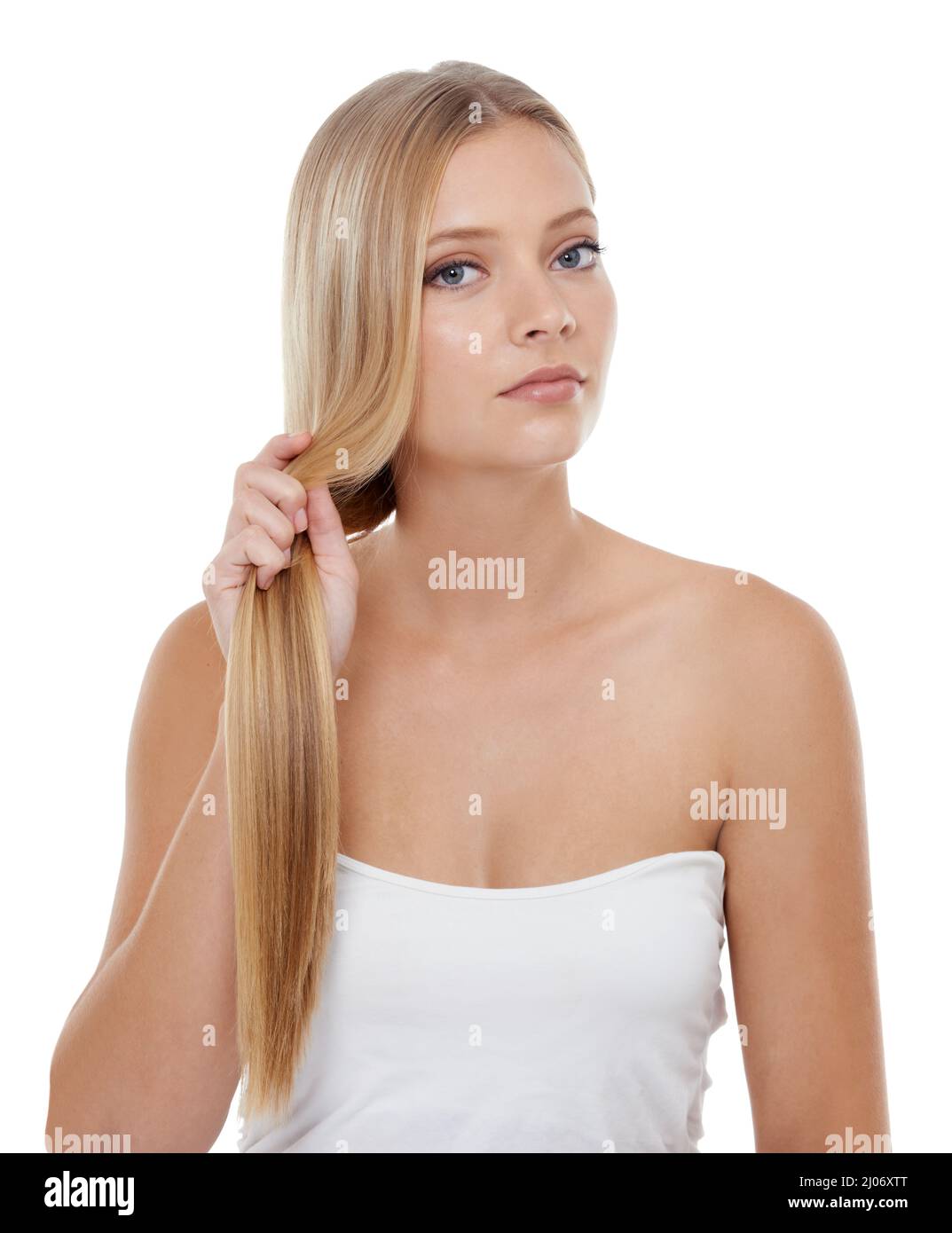 Her hair is her crowning glory. A beautiful young blonde woman posing in front of a white background Stock Photo - Alamy Her hair is her crowning glory. A beautiful young blonde woman posing in front of a white background Stock Photo - Alamy