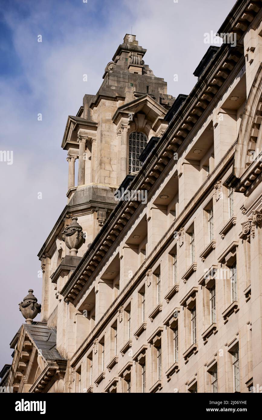 BRUNTWOOD OWNED Portland stone Edwardian Baroque style Manchester St James Building  Grade II listed building Oxford Street. Stock Photo