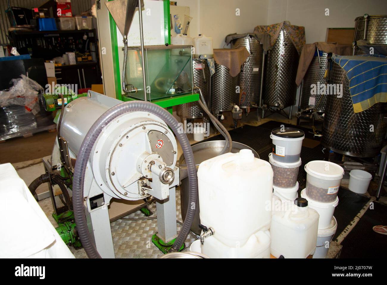 Machinery for Commercial Olive Oil Production Stock Photo Alamy