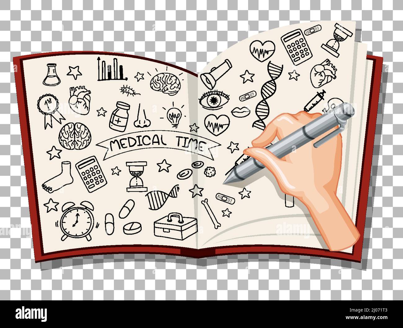 Hand drawn doodle of medical icons illustration Stock Vector Image ...