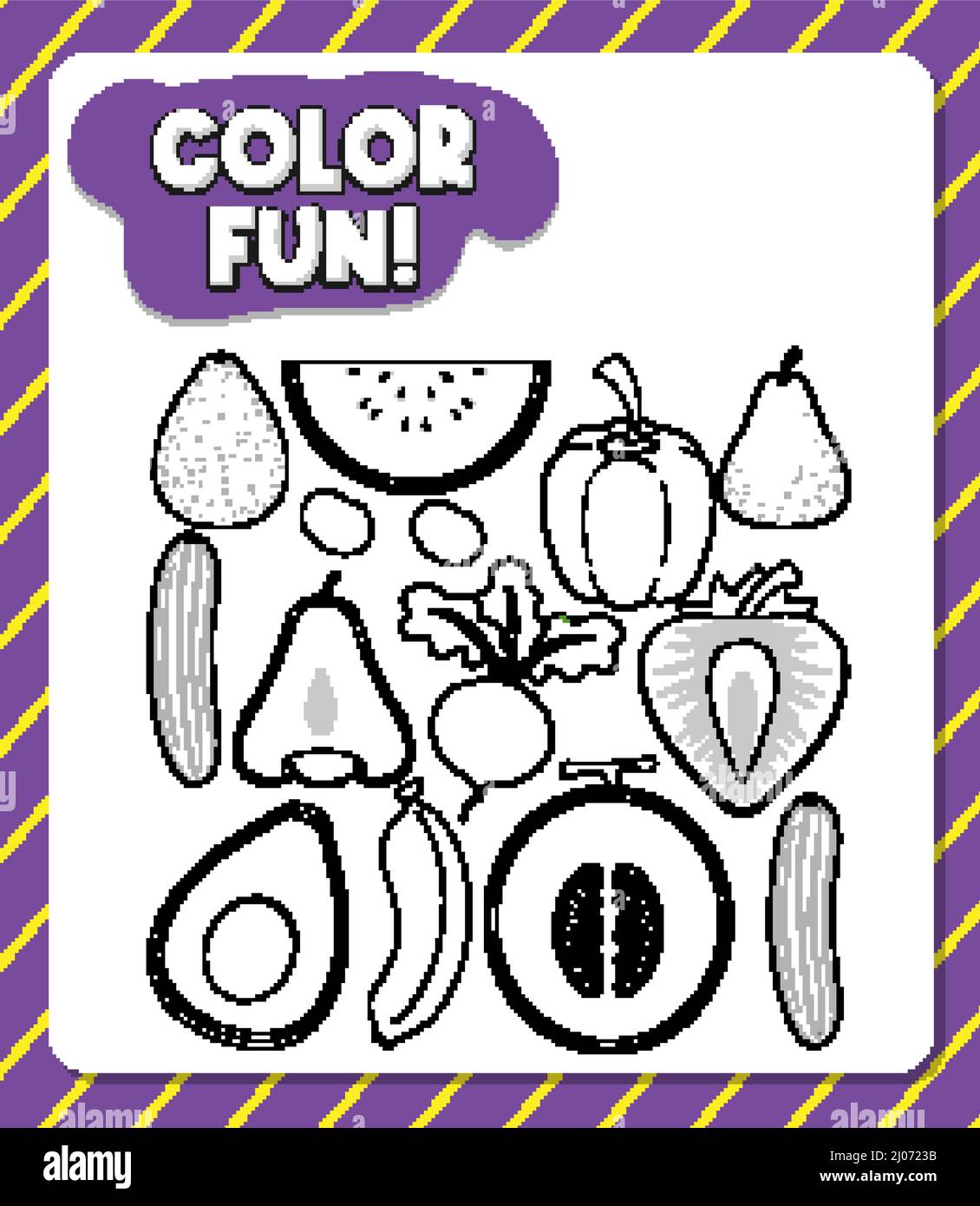 Colouring worksheet for student illustration Stock Vector