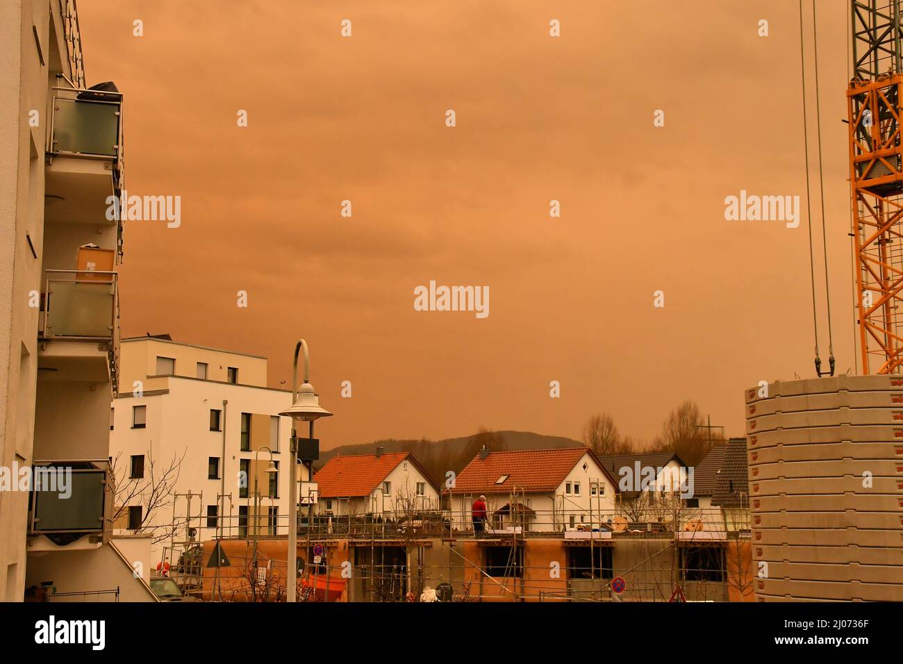 Sahara dust over Germany in spring 2022 Stock Photo Alamy