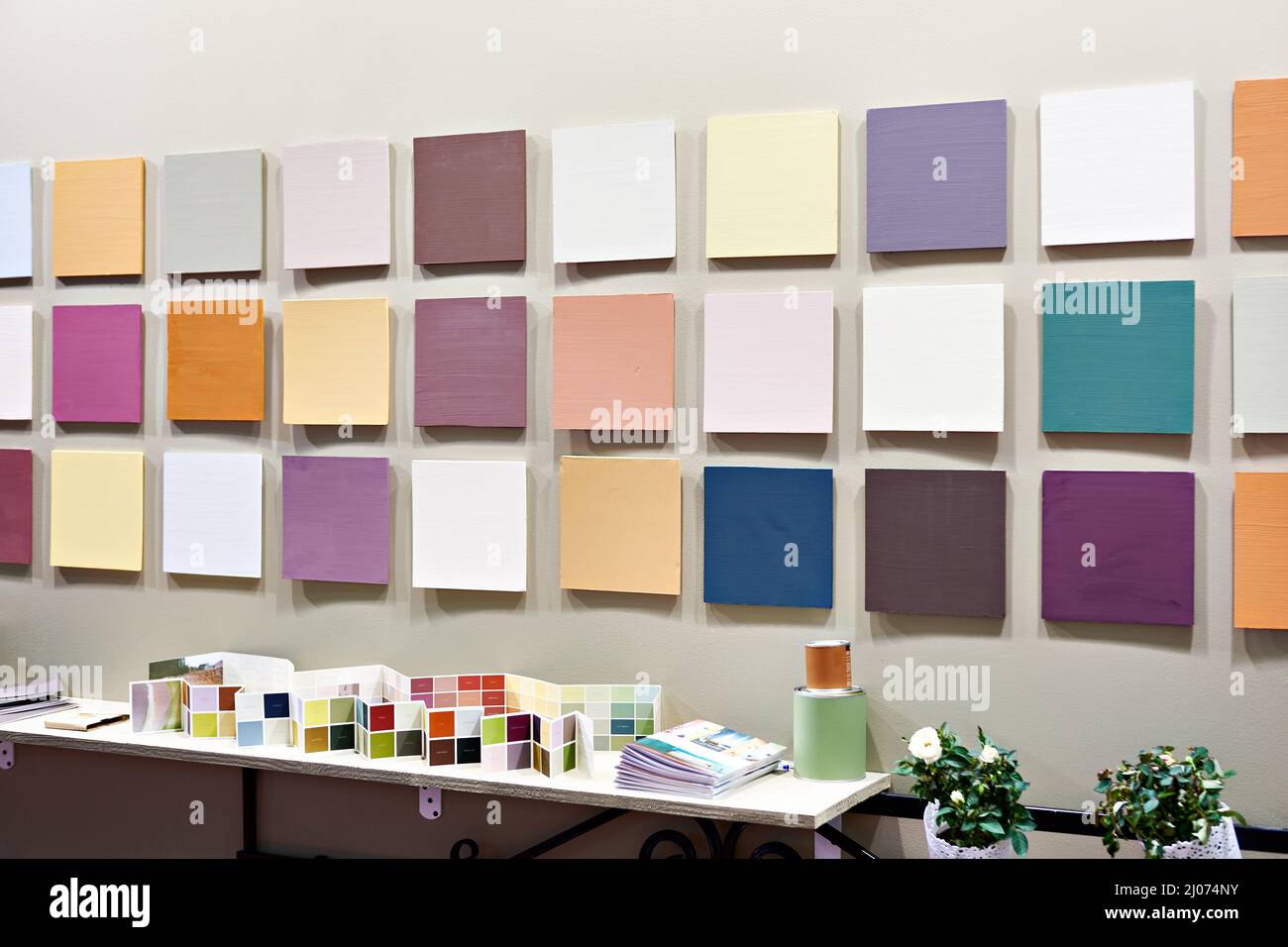 Paint samples at the hardware store Stock Photo Alamy