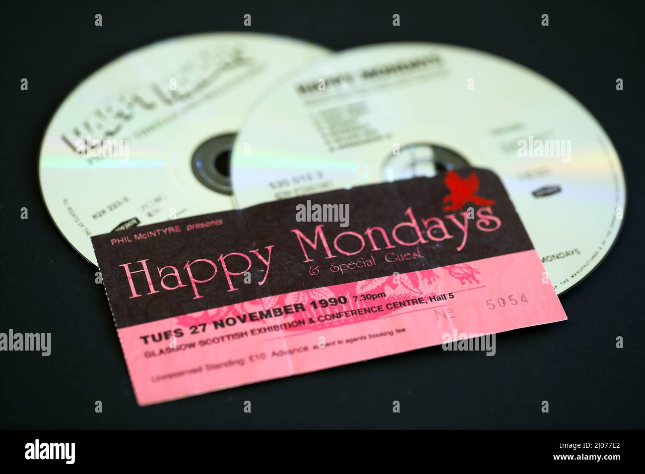 Happy Mondays, the English Rock Band, CD's & Concert Tickets Stock Photo
