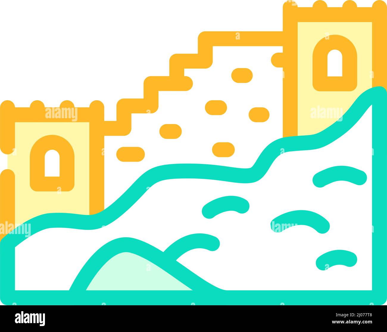 great wall of china color icon vector illustration Stock Vector