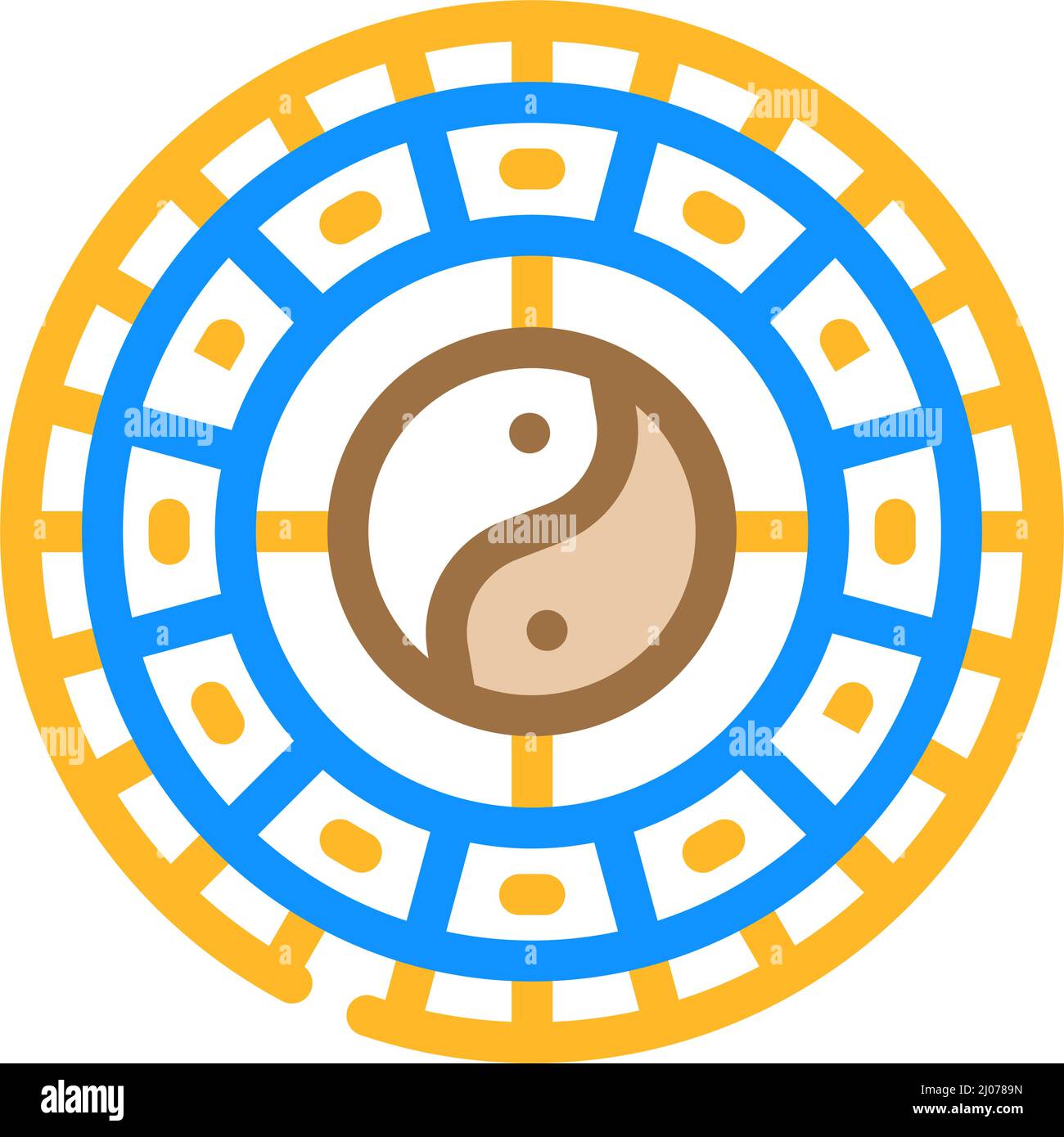 calendar chinese color icon vector illustration Stock Vector