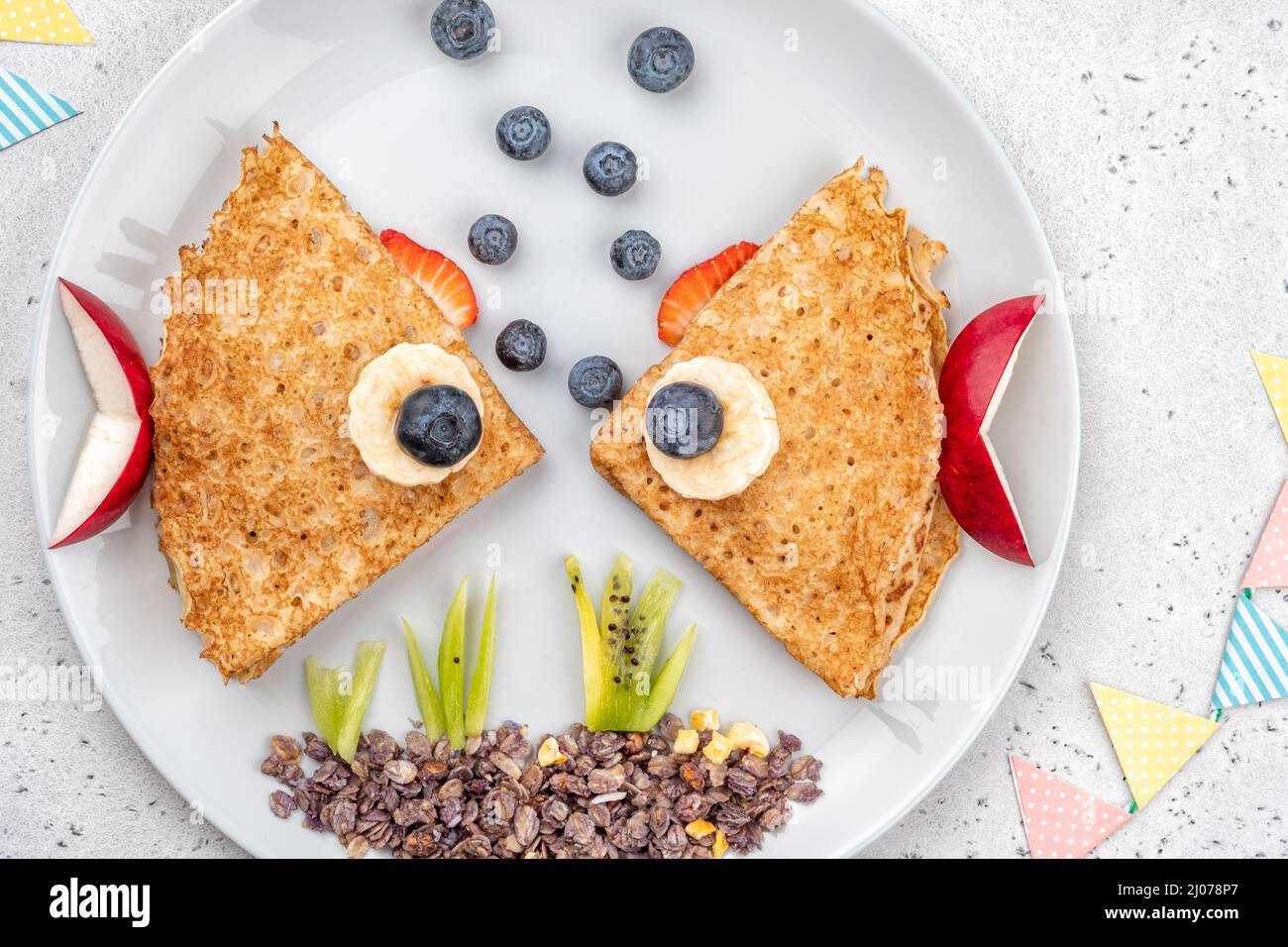 Crepes pancakes looks like a fish Stock Photo Alamy