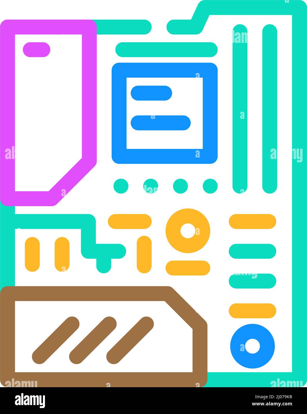 motherboard computer color icon vector illustration Stock Vector