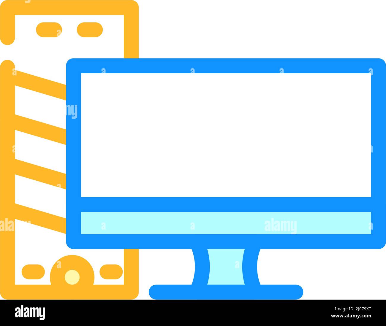 computer with monitor color icon vector illustration Stock Vector