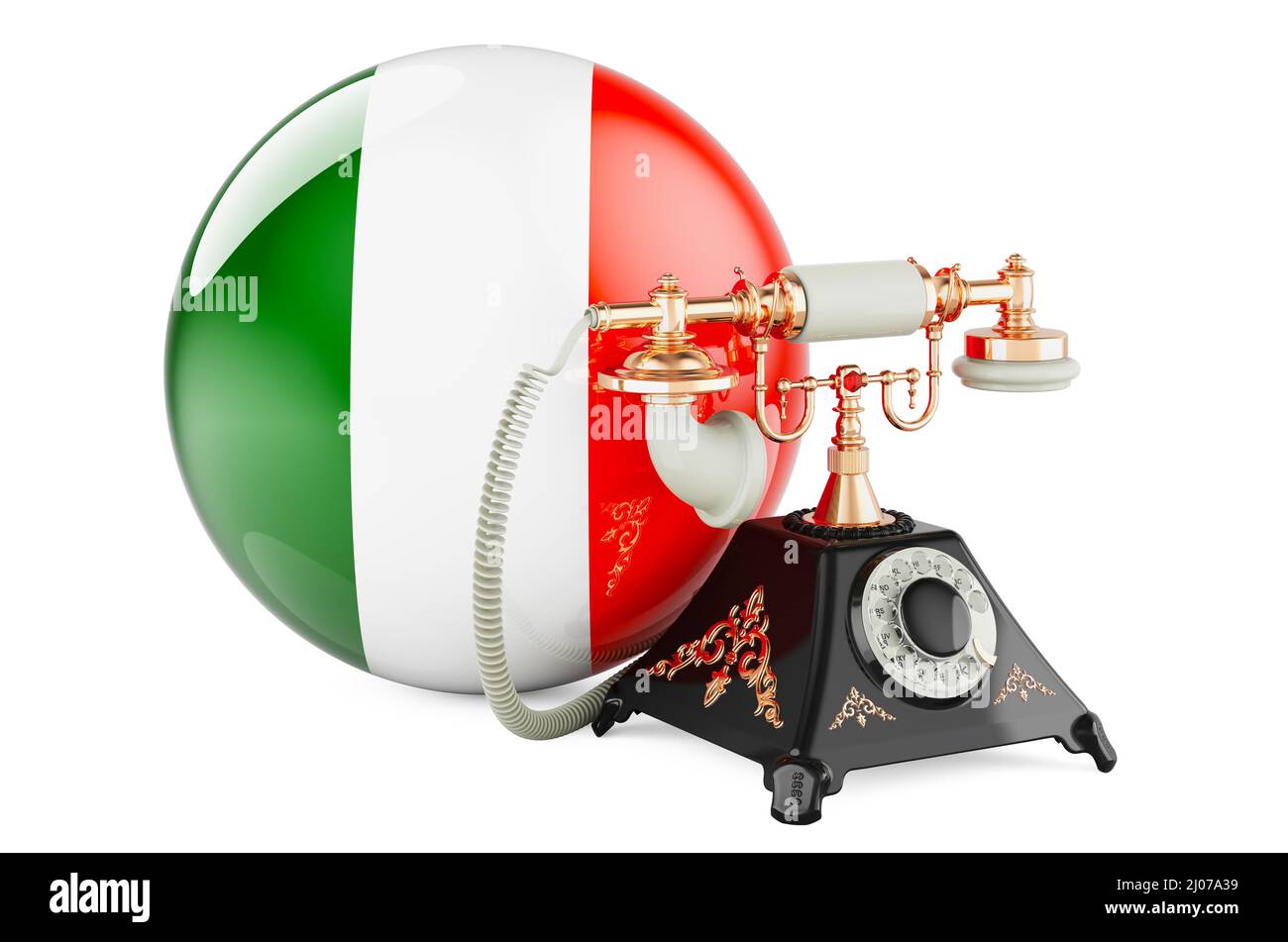 Phone with Irish flag. Communication services in Ireland, concept. 3D