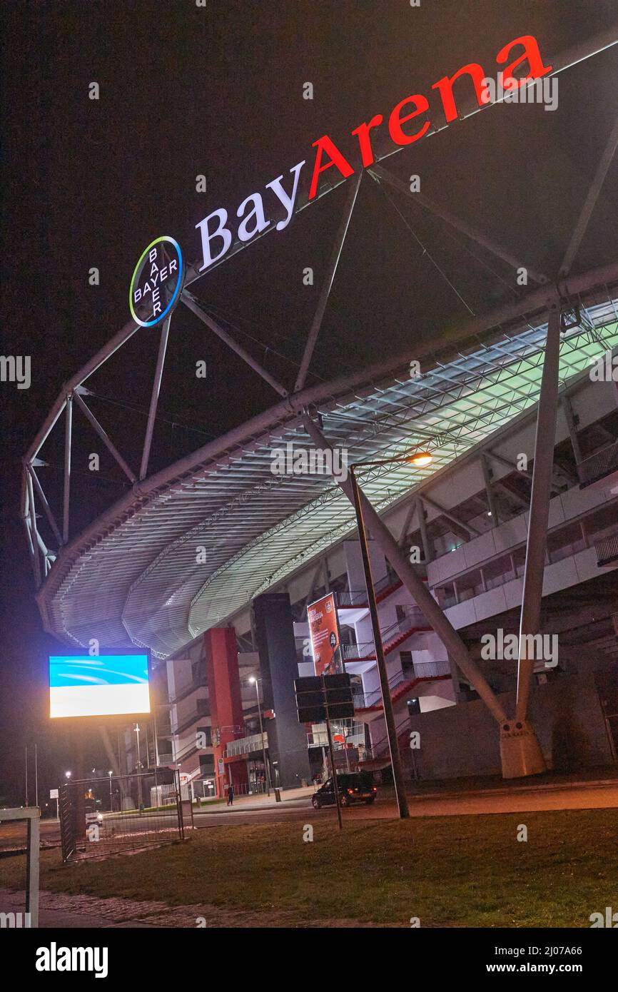 Leverkusen, Germany 16 March 2022 Photo of BayArena, home stadium of