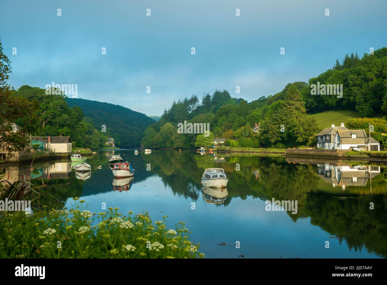 Lerryn, Cornwall Early Morning River view Stock Photo