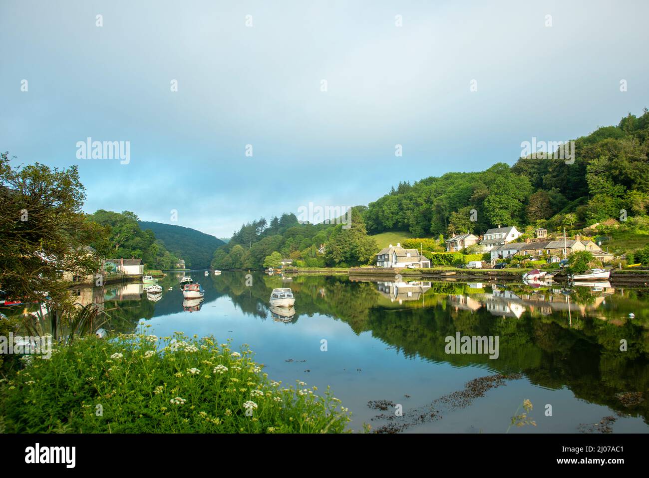 Lerryn, Cornwall Early Morning River view Stock Photo